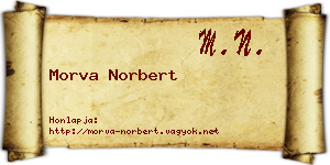 Morva Norbert névjegykártya