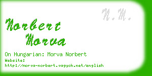 norbert morva business card